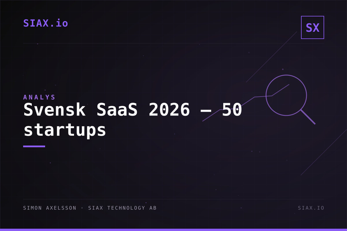 Svensk SaaS 2026: Infrastrukturmönster från 50 startups